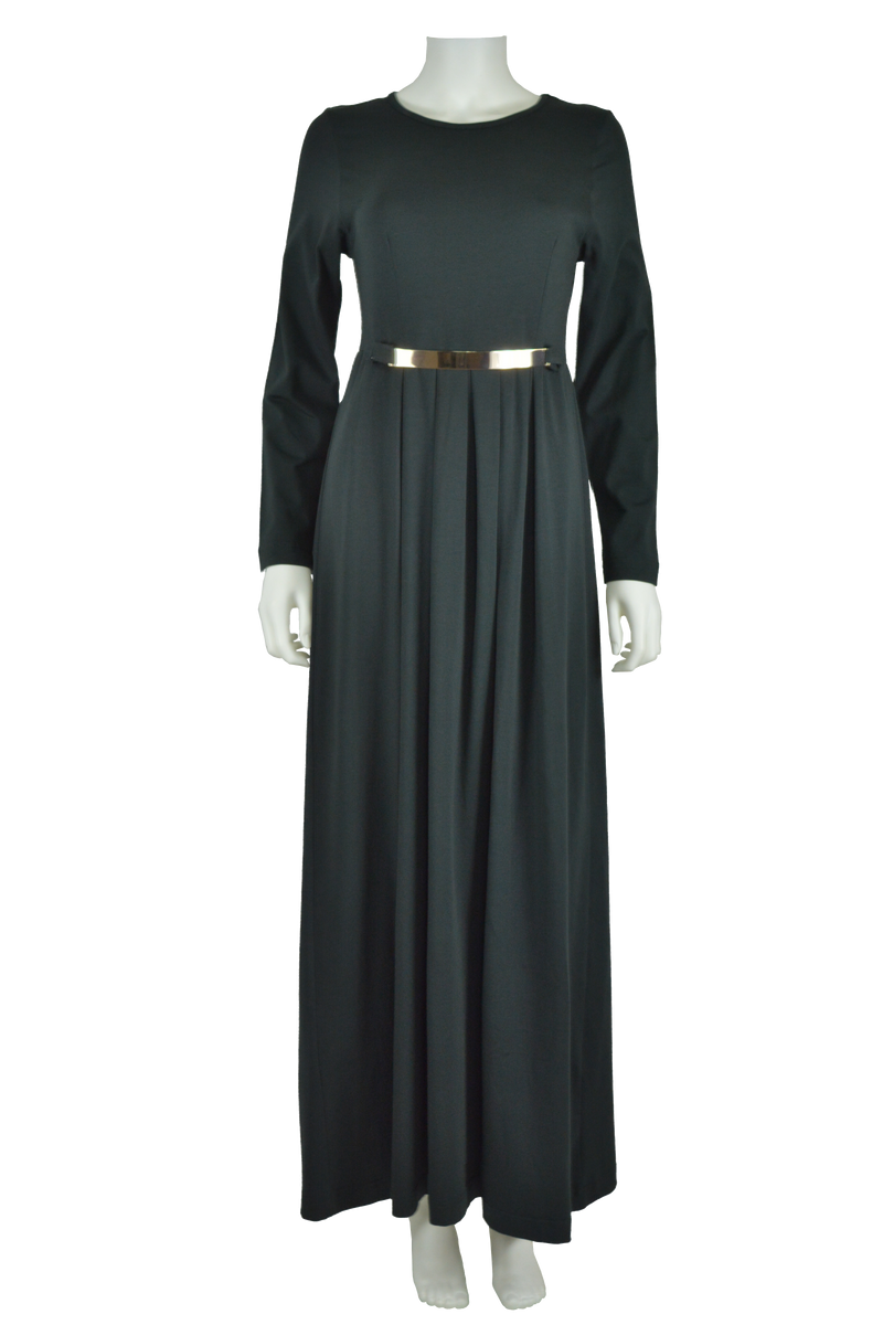 knitted long black dress TOTEME - Crinkled knit long-sleeve dress Black - M