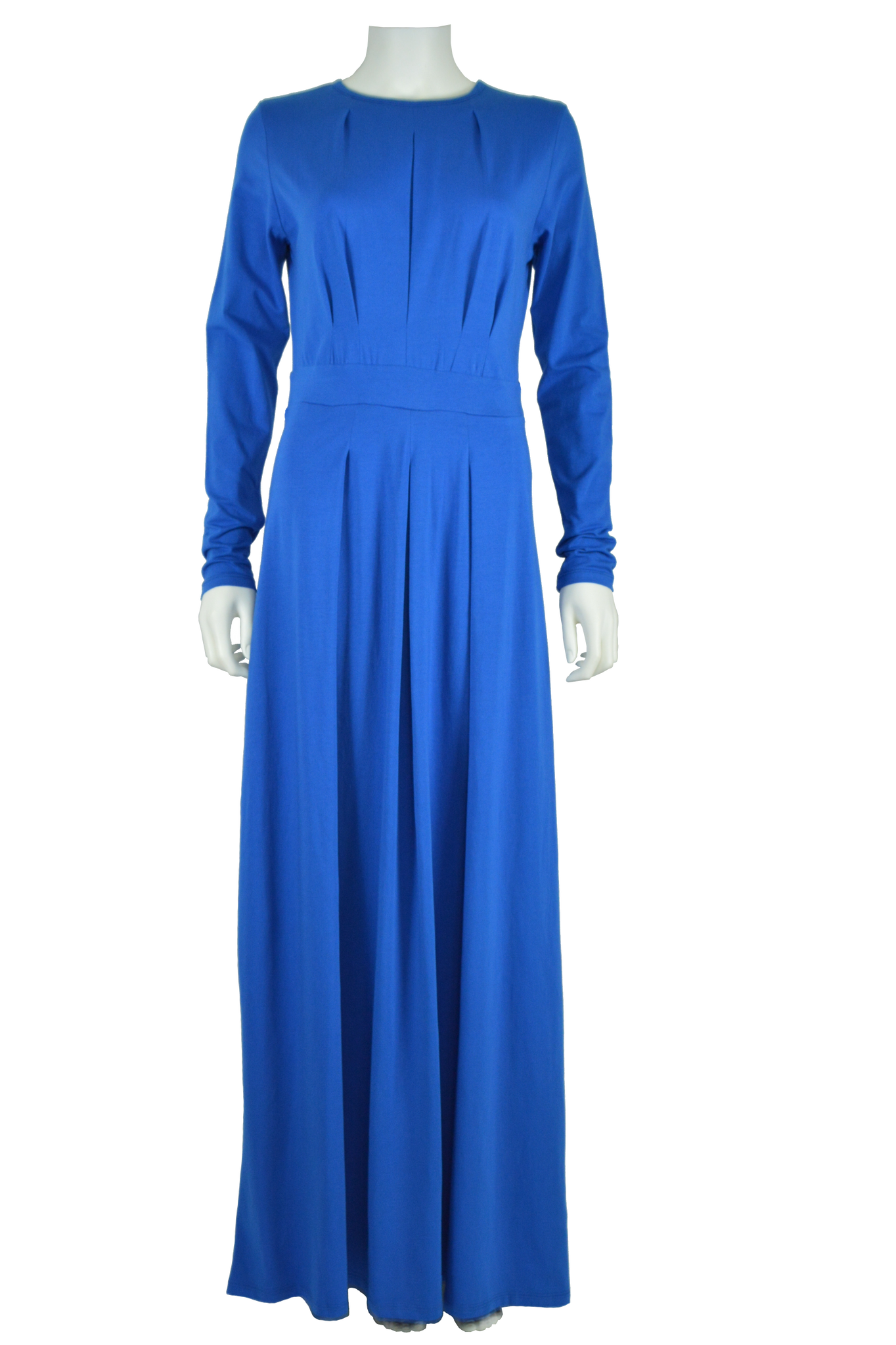 royal blue maxi dress, full length dress, maxi dress, cotton maxi dress, jersey maxi dress, long sleeve maxi dress