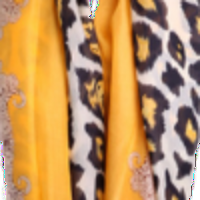 Gold Silk Leopard Print Hijab