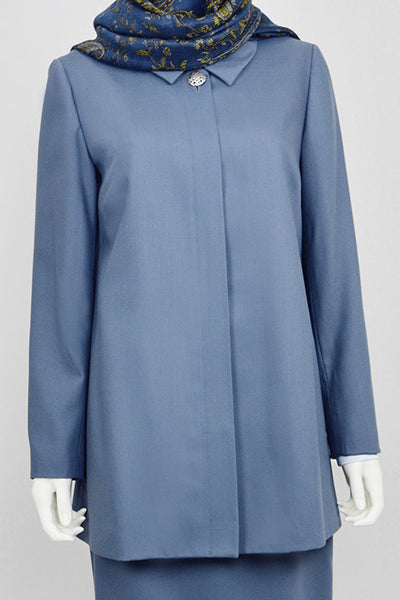 Italian Wool Bespoke Modest Suit Blue