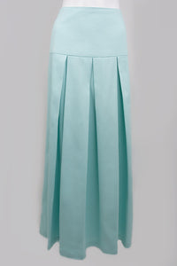 Aqua Maxi Skirt Pleats