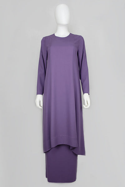 Violet High Waist Slim Skirt with Double Kick Pleat