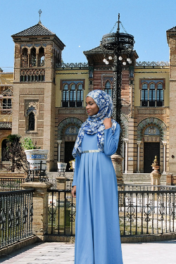 Modest Knit Maxi Dress- Sky Blue