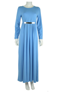 Modest Knit Maxi Dress- Sky Blue Modest Knit Maxi Dress- Sky Blue
