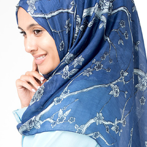 Navy blue silk 2024 scarf