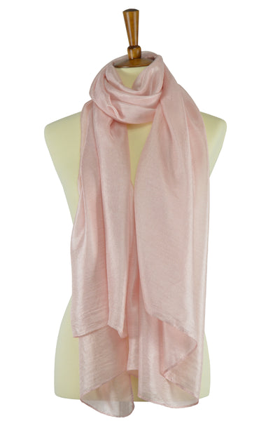 Blush pink silk-linen hijab scarf