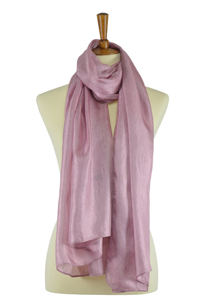 Antique rose silk-linen blend hijab scarf