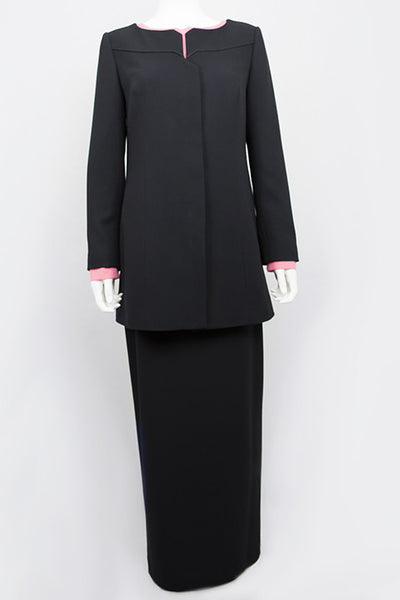 Italian Wool Bespoke Modest Suit Black
