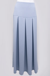 Blue Maxi Skirt Box Pleats